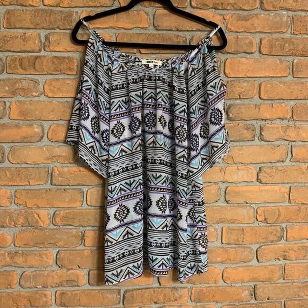Miken Swim Womens S Geometric Beach Cover Up Tunic Boho Resort Swimwear